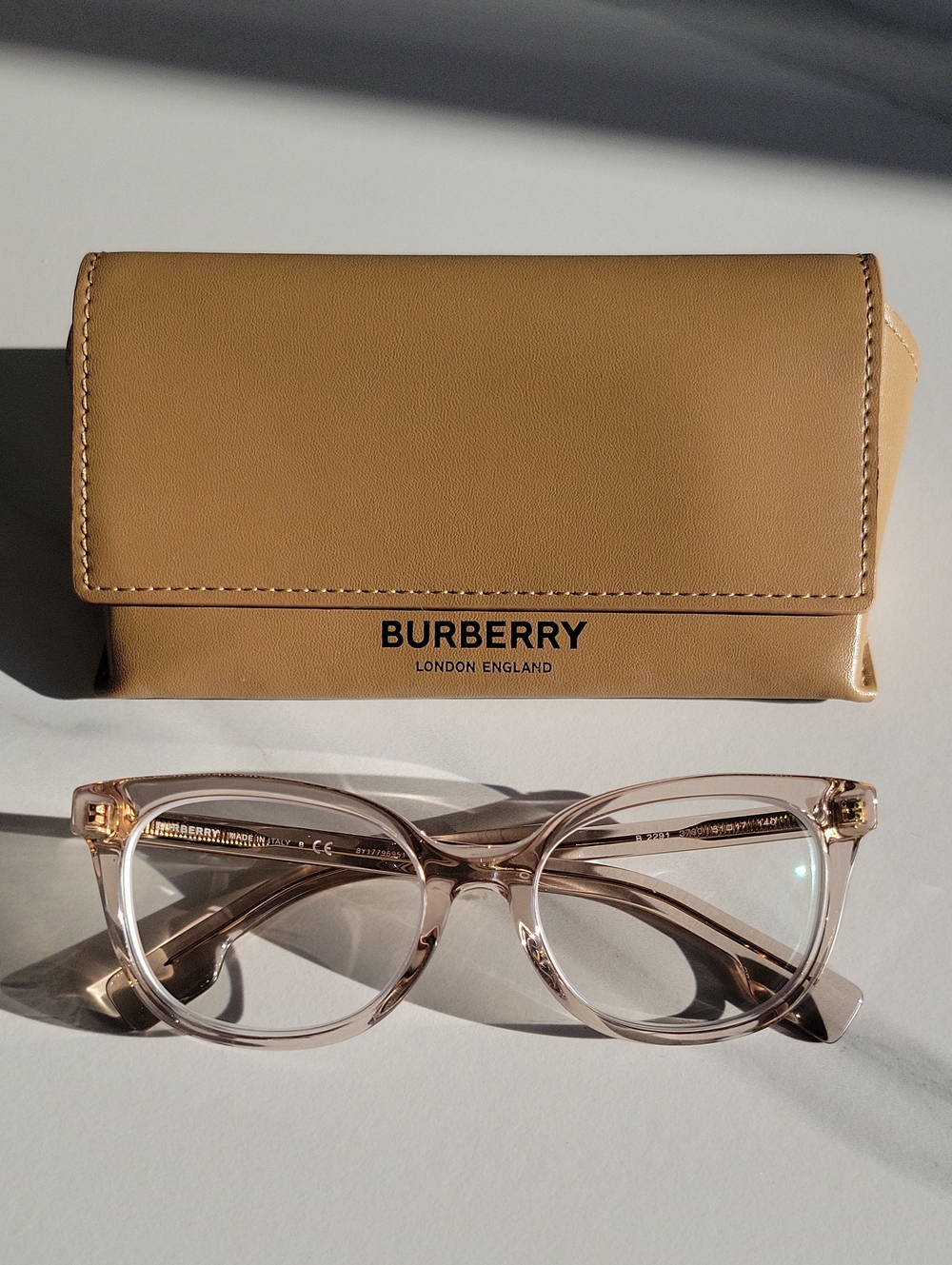 Burberry Translucent Blush Pink / Gold  Eyeglasses Frame with Tan Case